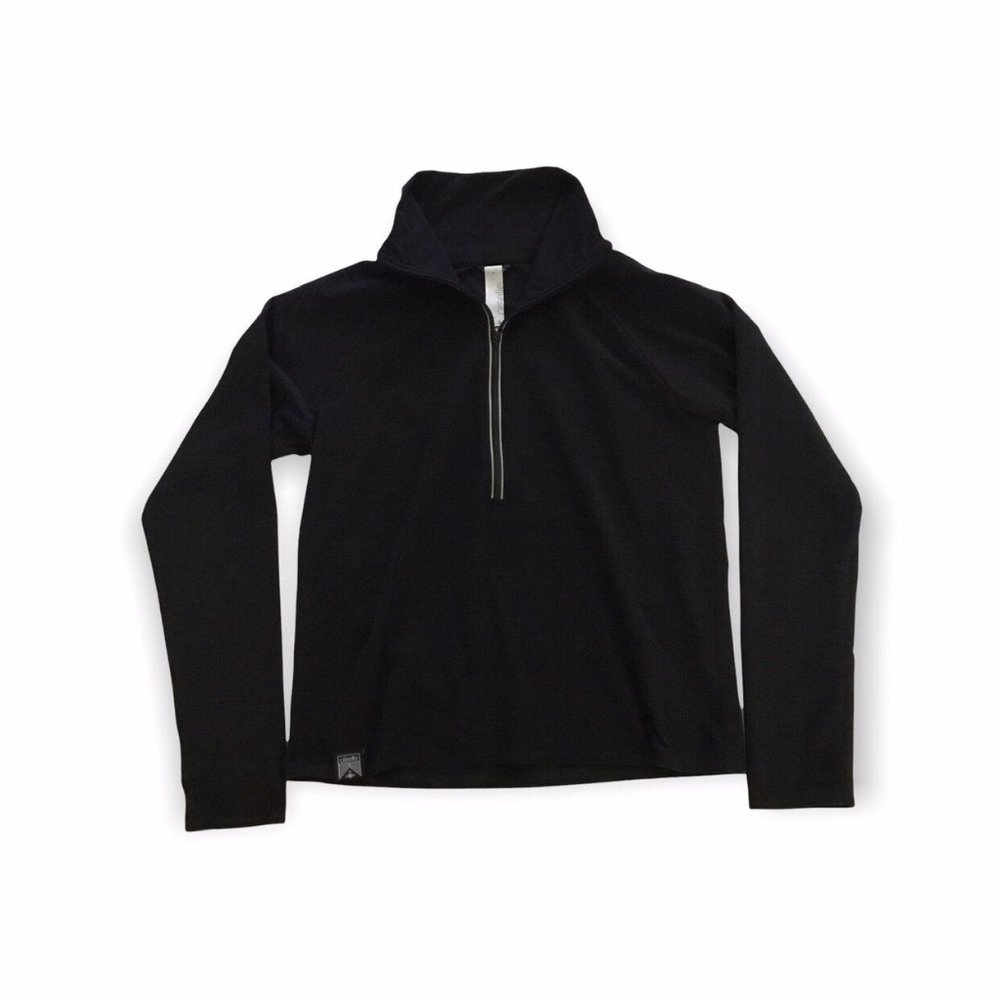 Oiselle Heather Black Half-Zip Pullover